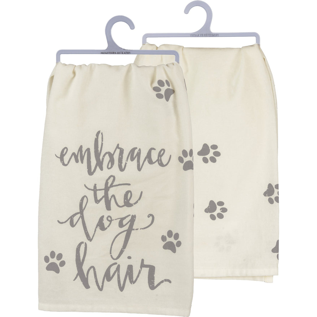 Unique Gifts for Dog Lovers, Dog Themed Dish Towel Featuring Paw Print And The Phrase 