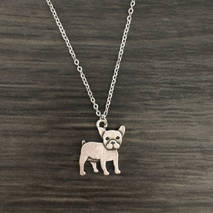 Dog Themed Jewelry, Dog Shaped Necklace, Frenchie Necklace