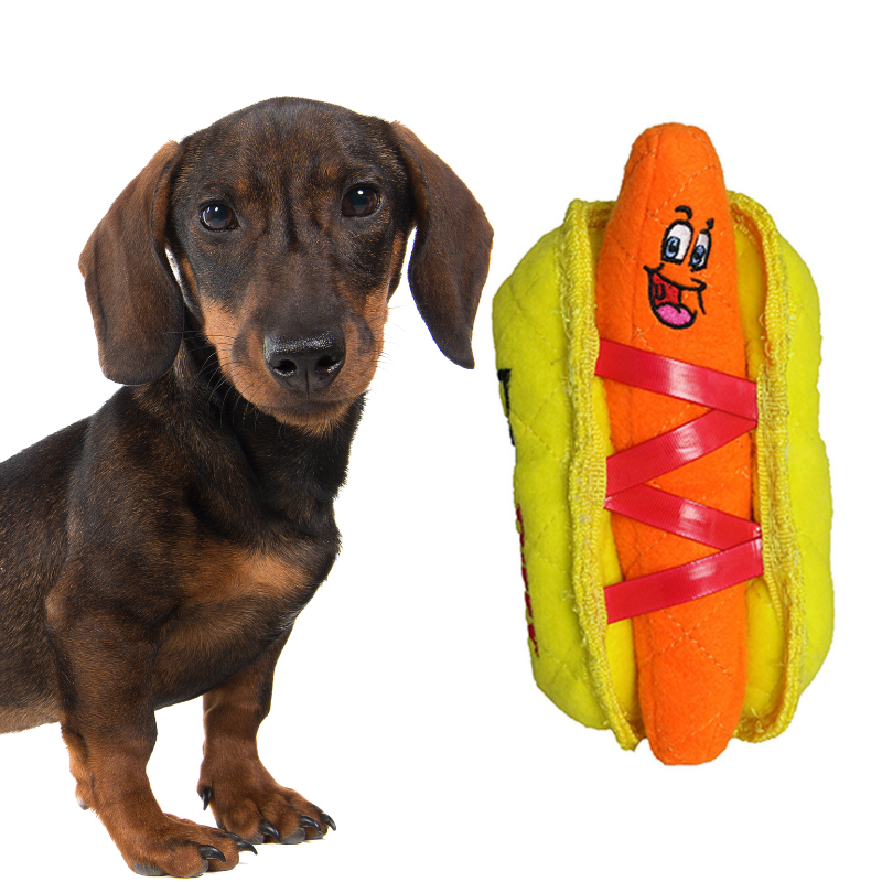 Funny Dog Toys For Large Dogs, Hot Dog Plush Dog Toy