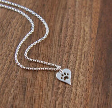 Load image into Gallery viewer, Gifts for Dog People, Dog Jewelry, Sterling Silver Dog Paw Print Necklace
