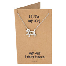 Load image into Gallery viewer, I Love My Dog Necklace With Gift Card