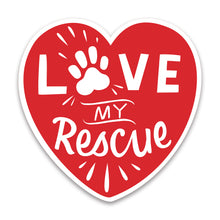 Load image into Gallery viewer, Dog Lover Magnet, Love My Rescue Car Magnet