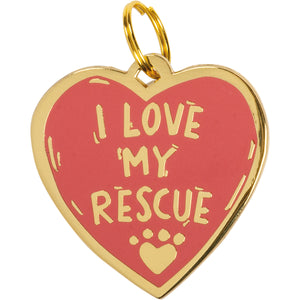 Dog Collar Charm, I Love My Rescue Pet Collar Charm