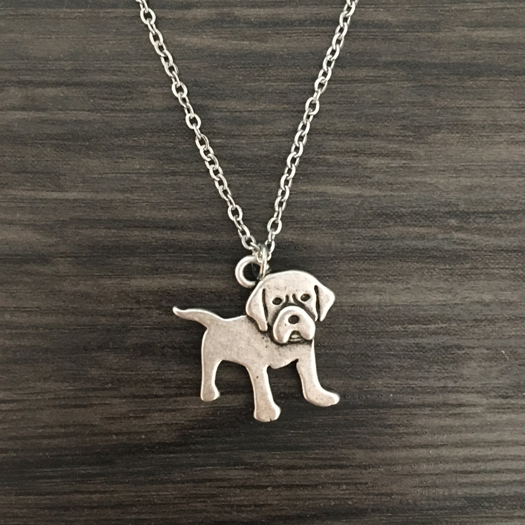 Dog Shaped Necklace, Puppy Pendant